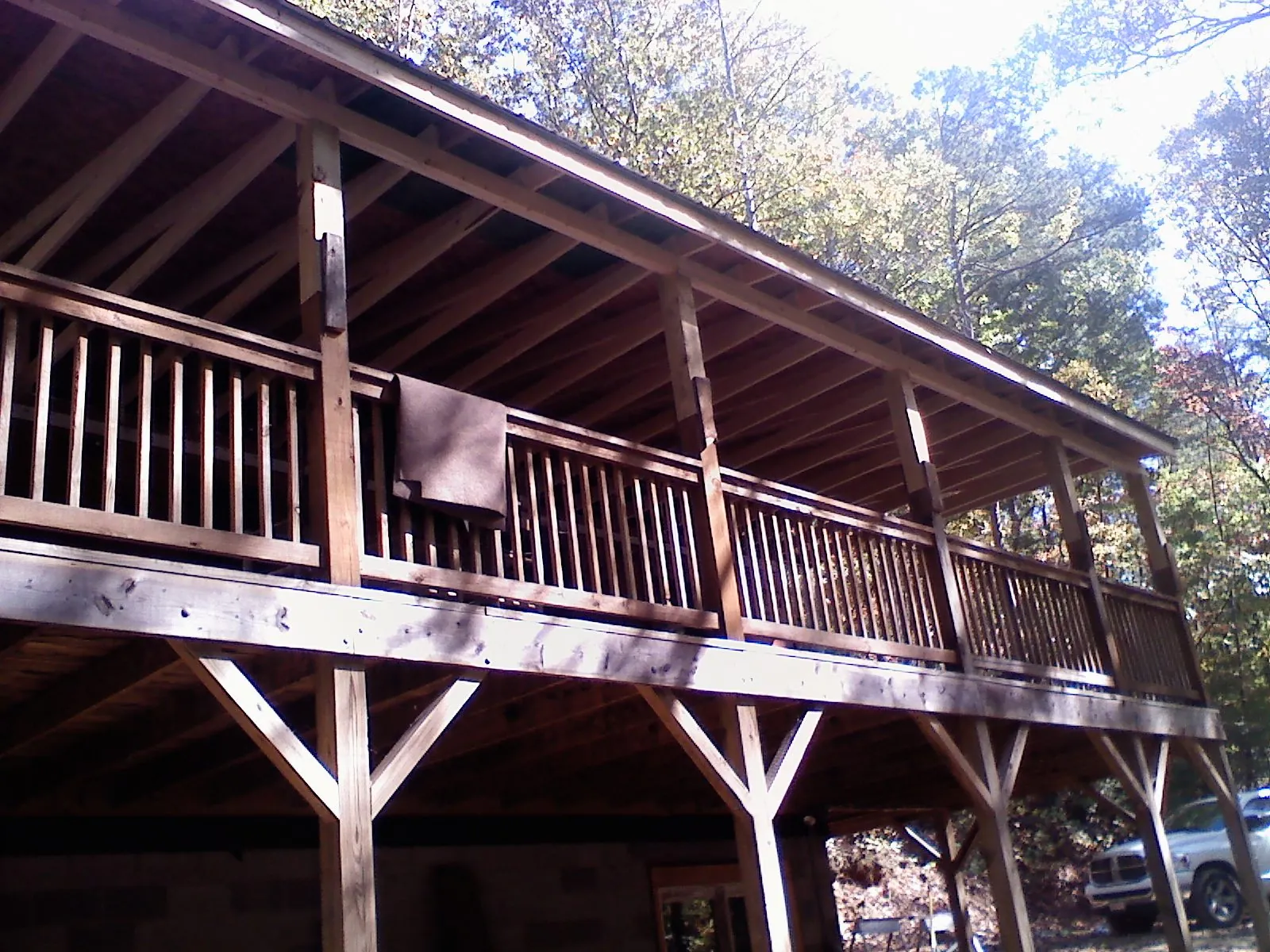 Timber framing under a new elevated porch and deck — Roof Leak Repair in Crandon by Roofing Brothers